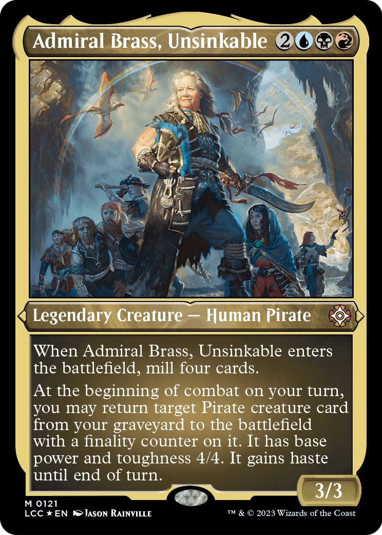 Admiral Brass, Unsinkable (Display Commander) - Thick Stock (LCC-121) [The Lost Caverns of Ixalan Commander] Foil
