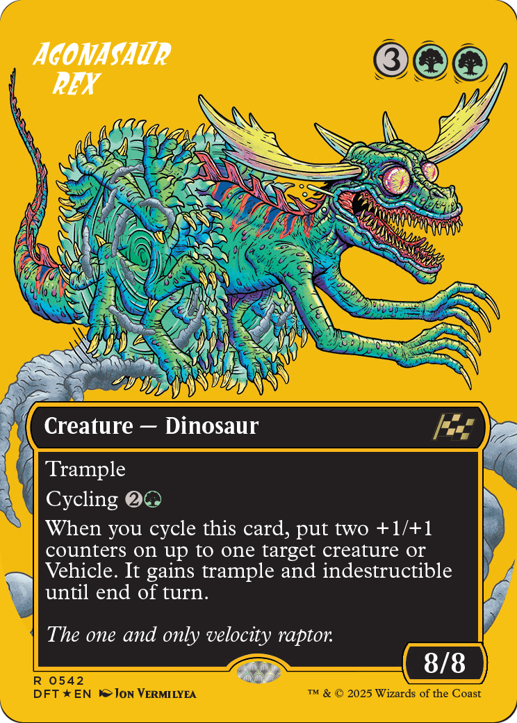 Agonasaur Rex (Borderless) (First-Place Foil) (DFT-542) [Aetherdrift] Foil