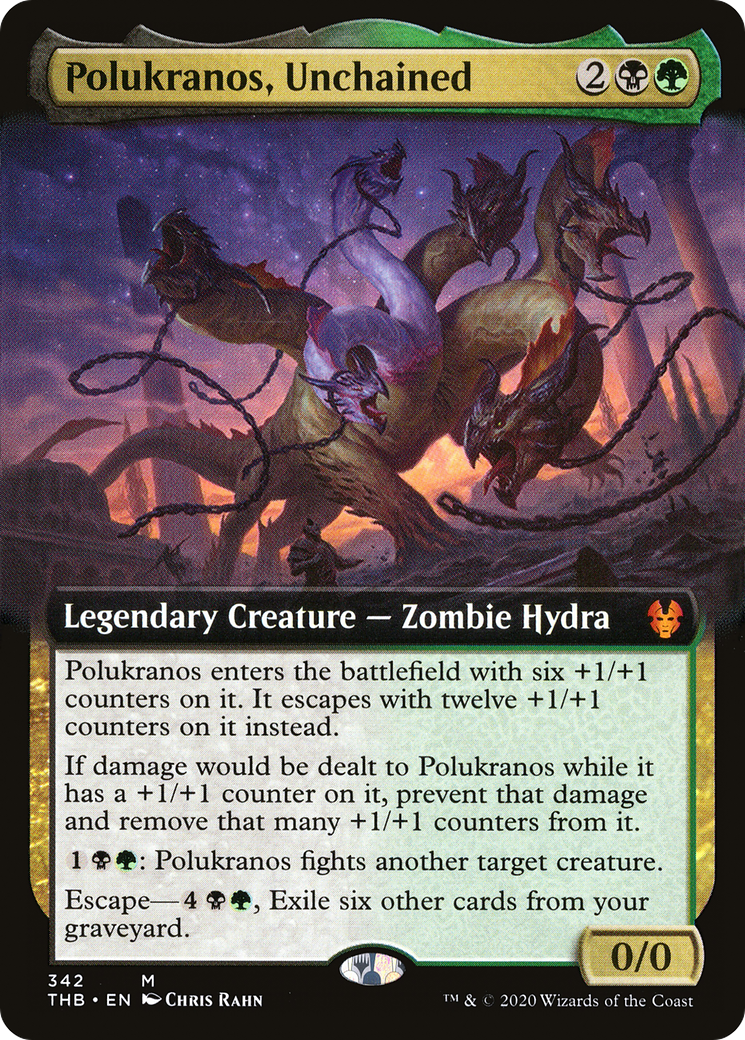 Polukranos, Unchained (Extended Art) (THB-342) [Theros Beyond Death] Foil