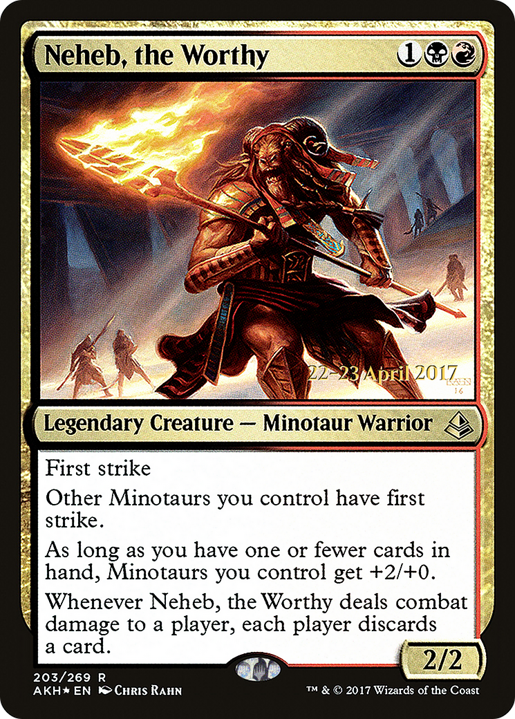 Neheb, the Worthy (PRE-203S) [Amonkhet Promos] Foil