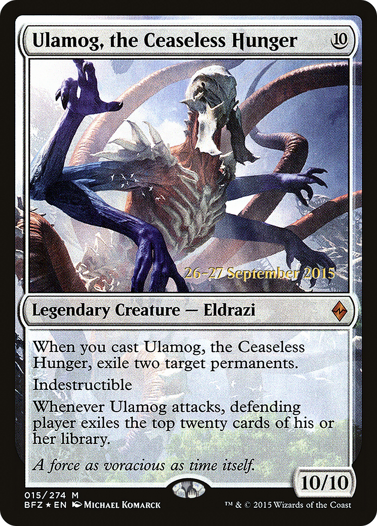 Ulamog, the Ceaseless Hunger (PRE-15S) [Battle for Zendikar Promos] Foil
