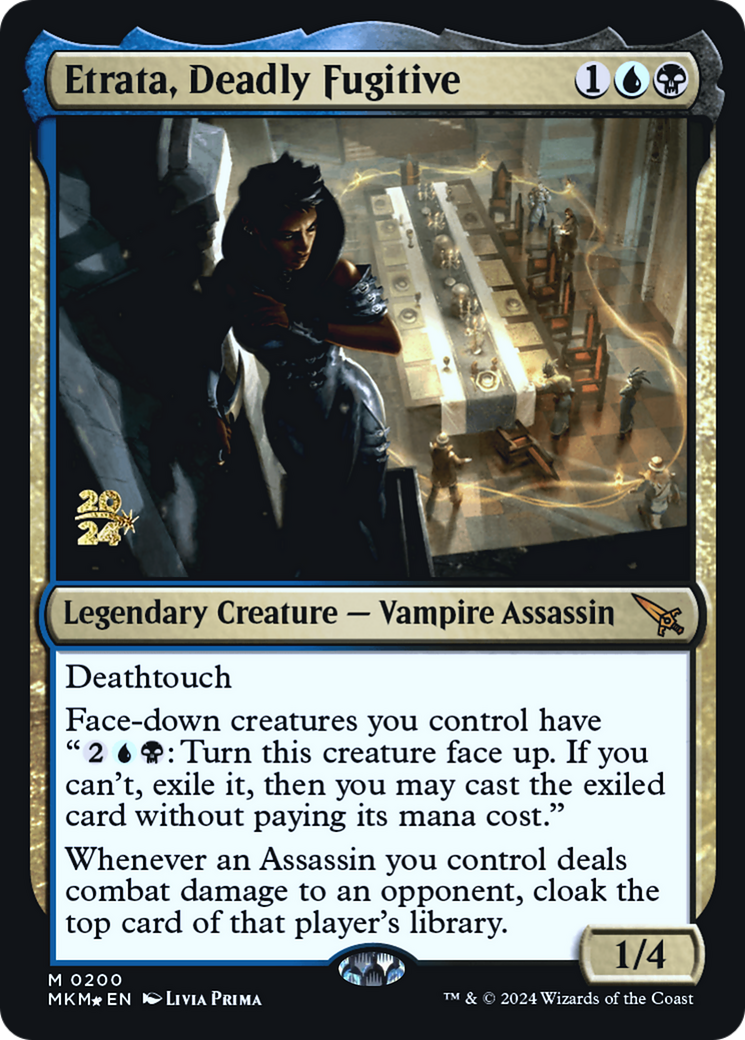 Etrata, Deadly Fugitive (PRE-200) [Murders at Karlov Manor Promos] Foil