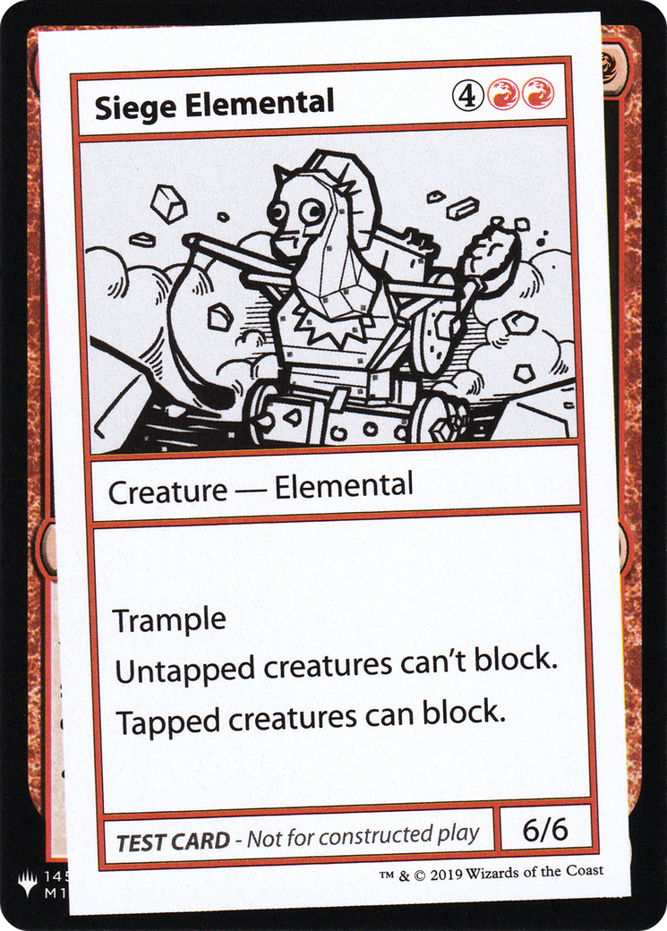 Siege Elemental [Mystery Booster Playtest Cards 2019]