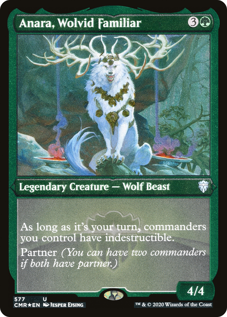 Anara, Wolvid Familiar (Foil Etched) (CMR-577) [Commander Legends] Foil