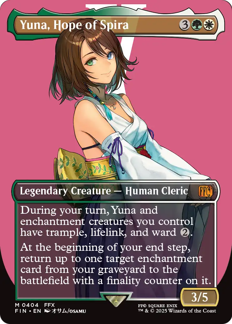 Yuna, Hope of Spira (Borderless) (FIN-404) [FINAL FANTASY] Foil