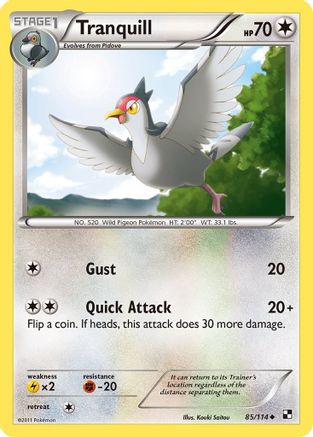 Tranquill (85/114) [Black and White] Reverse Holofoil - Uncommon