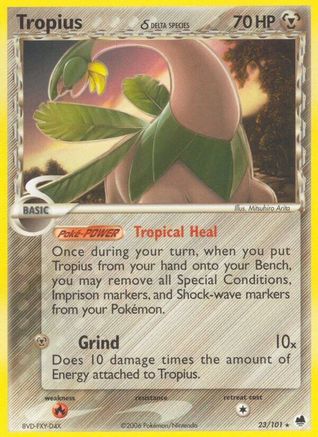 Tropius (Delta Species) (023/101) [Dragon Frontiers] Reverse Holofoil - Rare