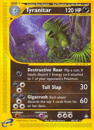 Tyranitar (40/147) [Aquapolis] Reverse Holofoil - Rare