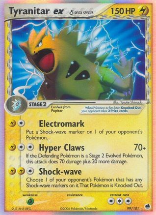 Tyranitar ex (Delta Species) (99/101) [Dragon Frontiers] Holofoil - Ultra Rare