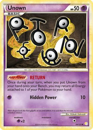 Unown (054/123) [HeartGold SoulSilver] Reverse Holofoil - Uncommon