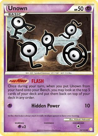 Unown (055/123) [HeartGold SoulSilver] Reverse Holofoil - Uncommon