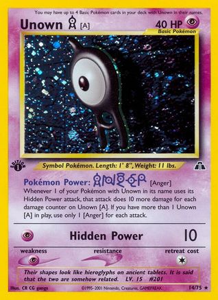Unown [A] (014/75) [Neo Discovery] 1st Edition Holofoil - Holo Rare