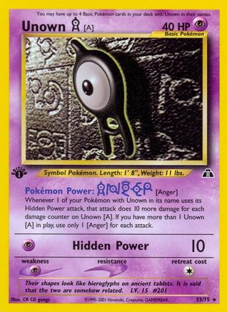 Unown [A] (33/75) [Neo Discovery] 1st Edition - Rare