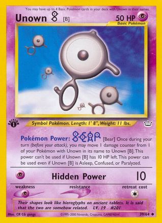 Unown [B] (039/64) [Neo Revelation] 1st Edition - Uncommon