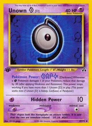Unown [D] (047/75) [Neo Discovery] 1st Edition - Uncommon