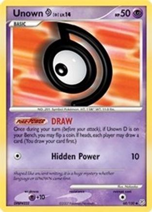Unown [D] (068/130) [Diamond and Pearl] Reverse Holofoil - Uncommon