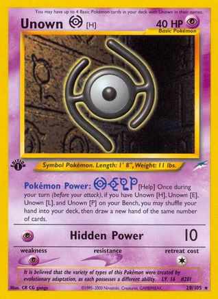 Unown [H] (28/105) [Neo Destiny] 1st Edition - Rare