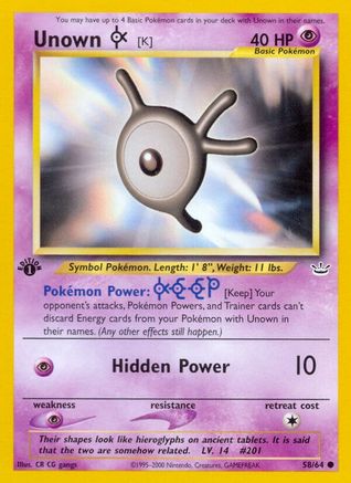 Unown [K] (058/64) [Neo Revelation] 1st Edition - Common