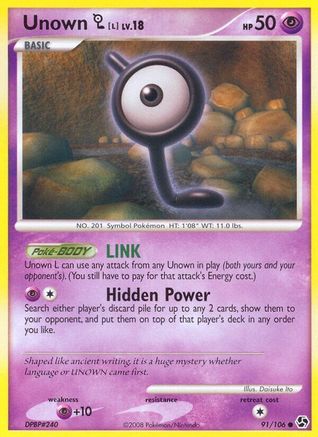 Unown [L] (91/106) [Great Encounters] Reverse Holofoil - Common