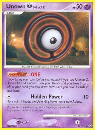 Unown [O] (070/132) [Secret Wonders] Reverse Holofoil - Uncommon