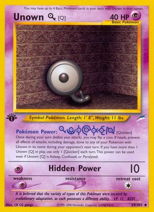 Unown [Q] (59/105) [Neo Destiny] 1st Edition - Uncommon