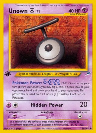 Unown [T] (088/105) [Neo Destiny] 1st Edition - Common