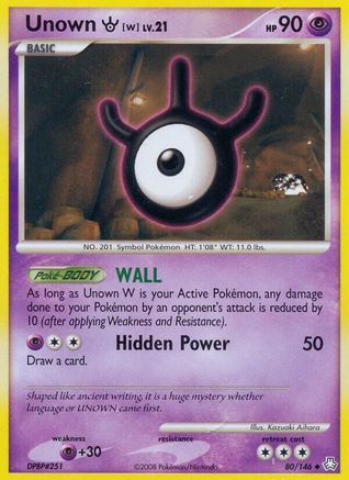 Unown (W) (80/146) [Legends Awakened] Reverse Holofoil - Uncommon