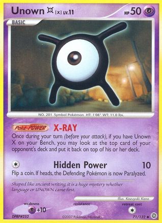 Unown [X] (071/132) [Secret Wonders] Reverse Holofoil - Uncommon