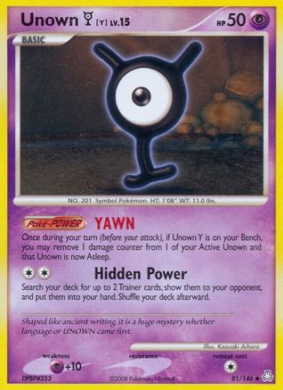 Unown (Y) (81/146) [Legends Awakened] Reverse Holofoil - Uncommon