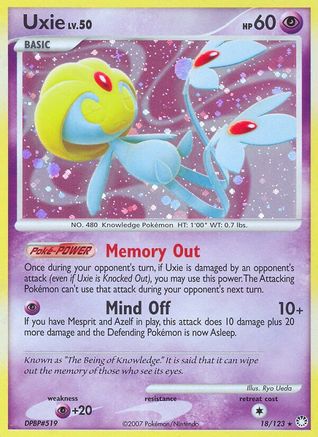 Uxie (18/123) [Mysterious Treasures] Holofoil - Holo Rare