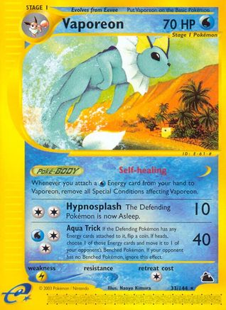 Vaporeon (33/144) [Skyridge] Reverse Holofoil - Rare