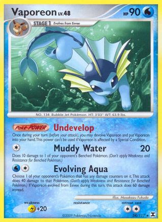 Vaporeon (34/111) [Rising Rivals] - Rare