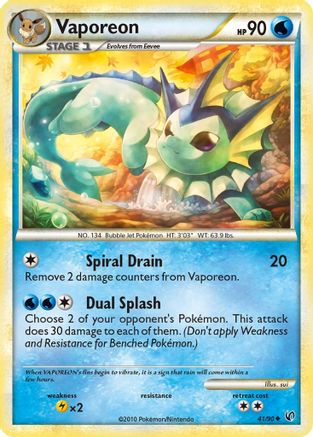 Vaporeon (041/90) [Undaunted] Reverse Holofoil - Uncommon