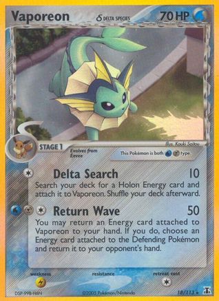 Vaporeon (Delta Species) (018/113) [Delta Species] Reverse Holofoil - Holo Rare