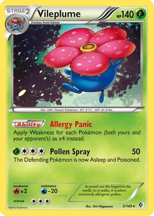 Vileplume (3/149) [Boundaries Crossed] Holofoil - Holo Rare