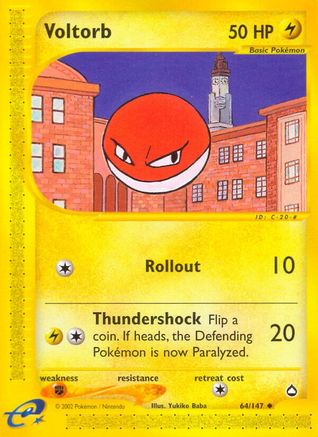 Voltorb (64/147) [Aquapolis] Reverse Holofoil - Uncommon