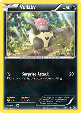 Vullaby (72/114) [Black and White] Reverse Holofoil - Common