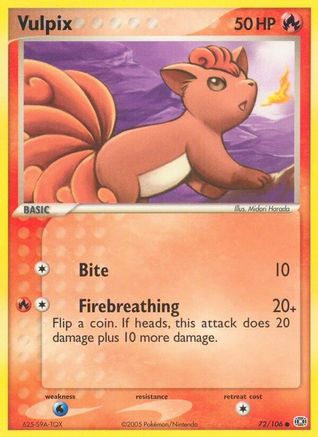 Vulpix (072/106) [Emerald] Reverse Holofoil - Common