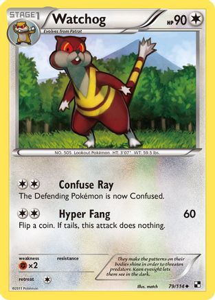Watchog (79/114) [Black and White] Reverse Holofoil - Uncommon