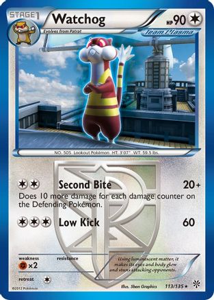 Watchog (Team Plasma) (113/135) [Plasma Storm] Reverse Holofoil - Rare