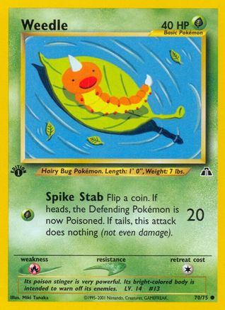 Weedle (070/75) [Neo Discovery] 1st Edition - Common