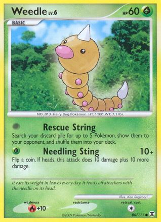 Weedle (86/111) [Rising Rivals] Reverse Holofoil - Common