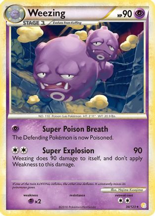 Weezing (034/123) [HeartGold SoulSilver] Reverse Holofoil - Rare