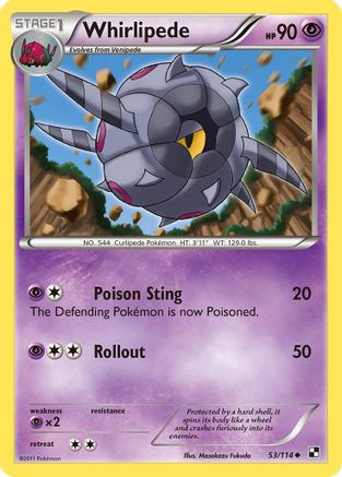 Whirlipede (53/114) [Black and White] - Uncommon