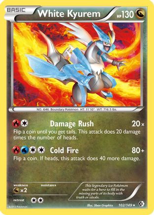 White Kyurem (102/149) [Boundaries Crossed] Reverse Holofoil - Rare