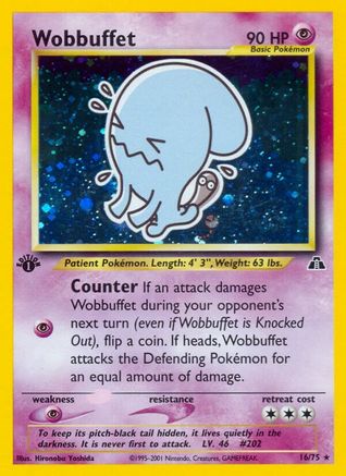 Wobbuffet (016/75) [Neo Discovery] 1st Edition Holofoil - Holo Rare