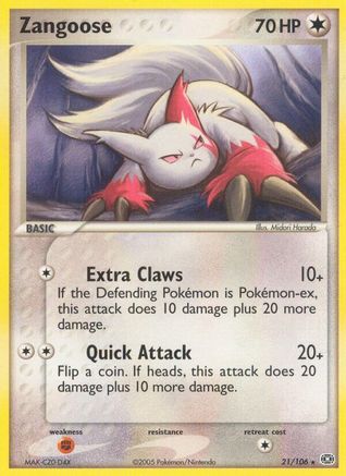 Zangoose (21/106) [Emerald] Reverse Holofoil - Rare