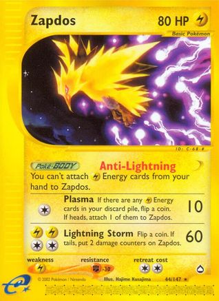 Zapdos (44/147) [Aquapolis] Reverse Holofoil - Rare