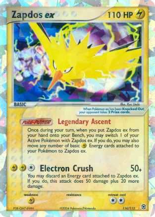 Zapdos ex (116/112) [FireRed & LeafGreen] Holofoil - Secret Rare