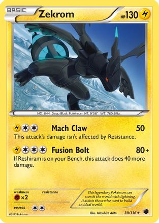 Zekrom (39/116) [Plasma Freeze] Holofoil - Holo Rare